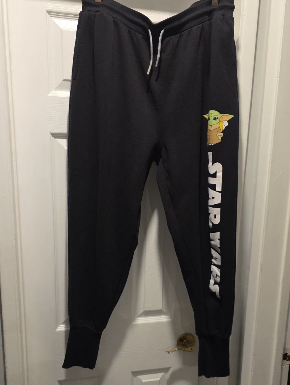 Star Wars Black Jogger Sweatpants with Baby Yoda Graphic